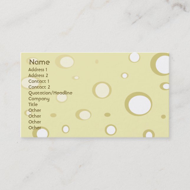 Swiss Cheese - Business Card (Front)