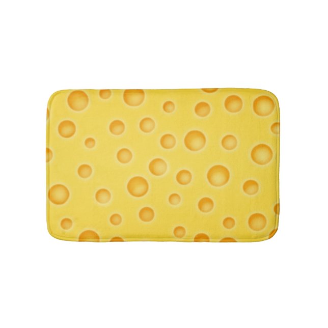Swiss Cheese Cheezy Texture Pattern Bath Mat (Front)