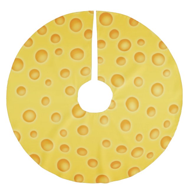Swiss Cheese Cheezy Texture Pattern Brushed Polyester Tree Skirt (Front)