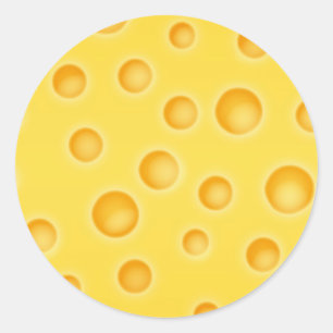 Swiss Cheese Cheezy Texture Pattern Classic Round Sticker
