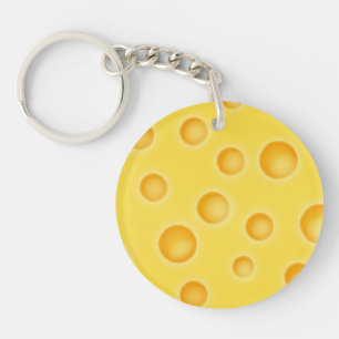 Swiss Cheese Cheezy Texture Pattern Key Ring
