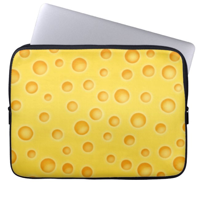 Swiss Cheese Cheezy Texture Pattern Laptop Sleeve (Front)
