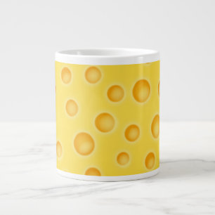 Swiss Cheese Cheezy Texture Pattern Large Coffee Mug