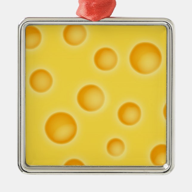 Swiss Cheese Cheezy Texture Pattern Metal Tree Decoration (Front)