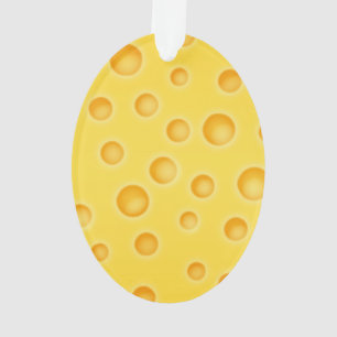 Swiss Cheese Cheezy Texture Pattern Ornament