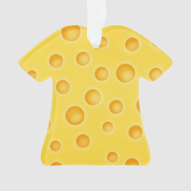 Swiss Cheese Cheezy Texture Pattern Ornament (Front)