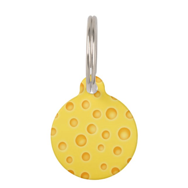 Swiss Cheese Cheezy Texture Pattern Pet Tag (Back)