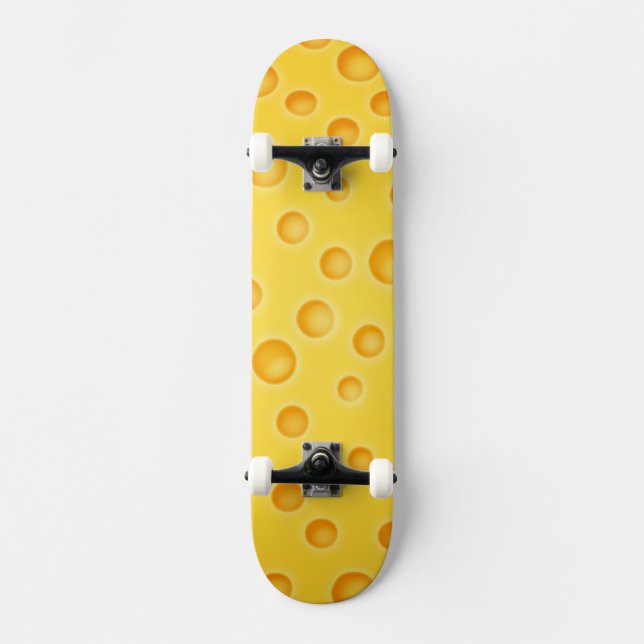 Swiss Cheese Cheezy Texture Pattern Skateboard (Front)
