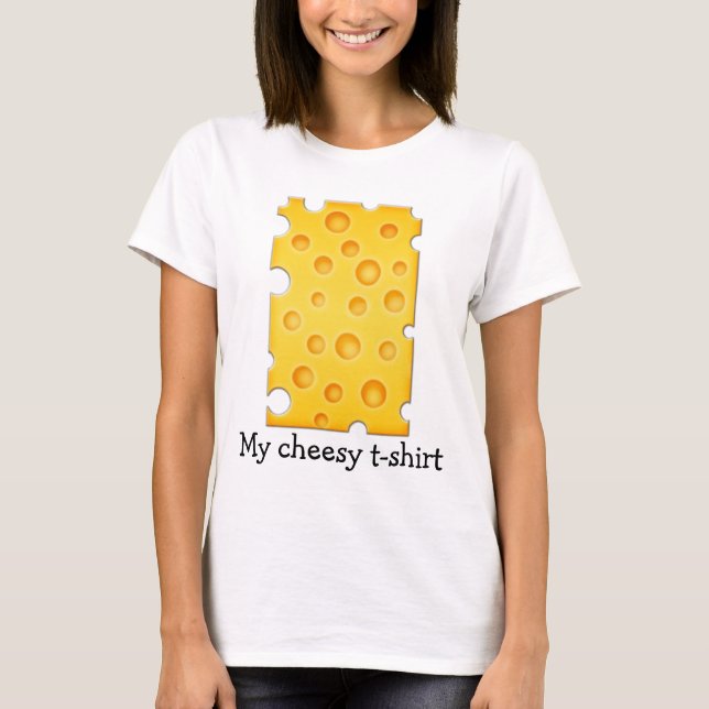 Swiss Cheese Cheezy Texture Pattern T-Shirt (Front)