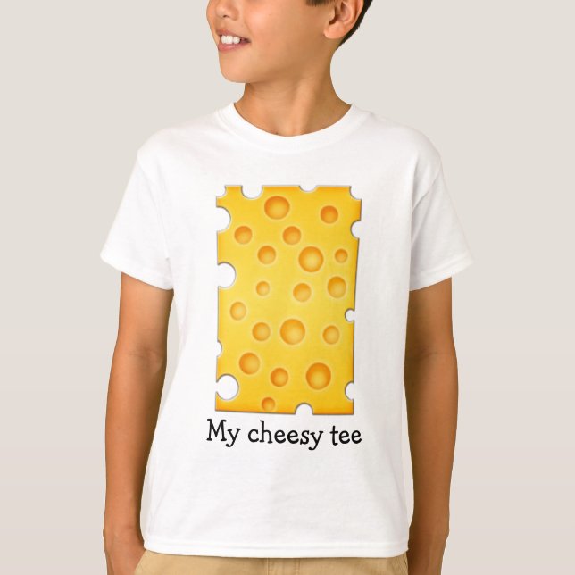 Swiss Cheese Cheezy Texture Pattern T-Shirt (Front)