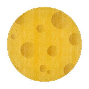 Swiss cheese glass cutting board round