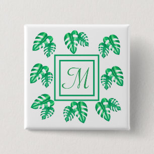 Swiss Cheese Plant Monstera Deliciosa Monogram 15 Cm Square Badge