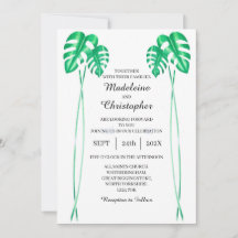 Swiss Cheese Plant Monstera Wedding Invitation