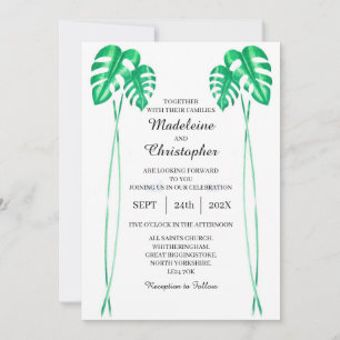 Swiss Cheese Plant Monstera Wedding Invitation
