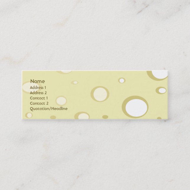 Swiss Cheese - Skinny Mini Business Card (Front)