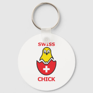 Swiss Chick Key Ring