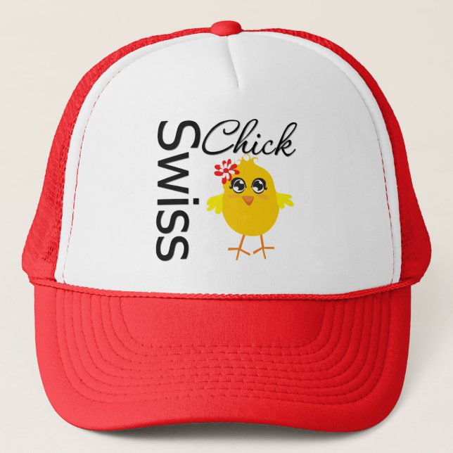 Swiss Chick Trucker Hat (Front)