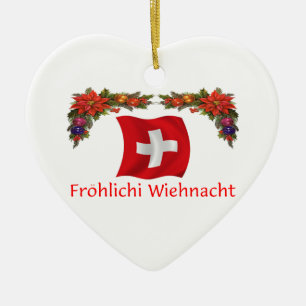Swiss Christmas Ceramic Tree Decoration