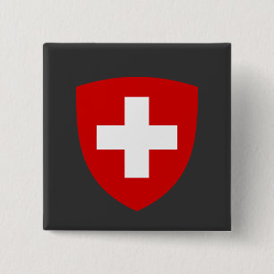 Swiss Coat of Arms - Switzerland Souvenir 15 Cm Square Badge