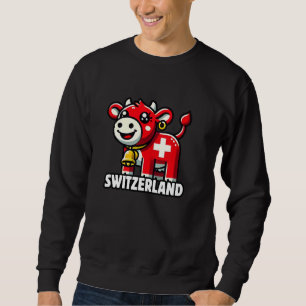 Swiss Cow Flag Switzerland Cute Swiss Alps Sweatshirt