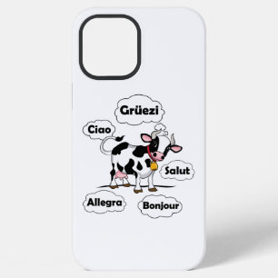 Swiss Cow Grüezi Bonjour Ciao Switzerland Travel iPhone 12 Pro Max Case
