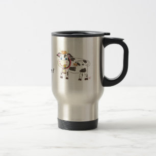 Swiss cow travel coffee mug