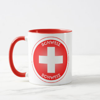 Swiss Cross Schweiz Circle Shape  Mug