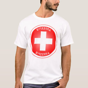 Swiss Cross Svizzera Circle Shape T-Shirt