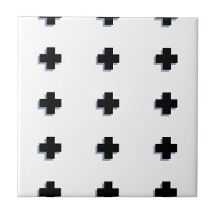Swiss Crosses Modern Scandinavian Design Ceramic Tile
