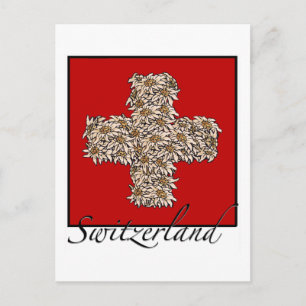 Swiss Edelweiss Cross Postcard