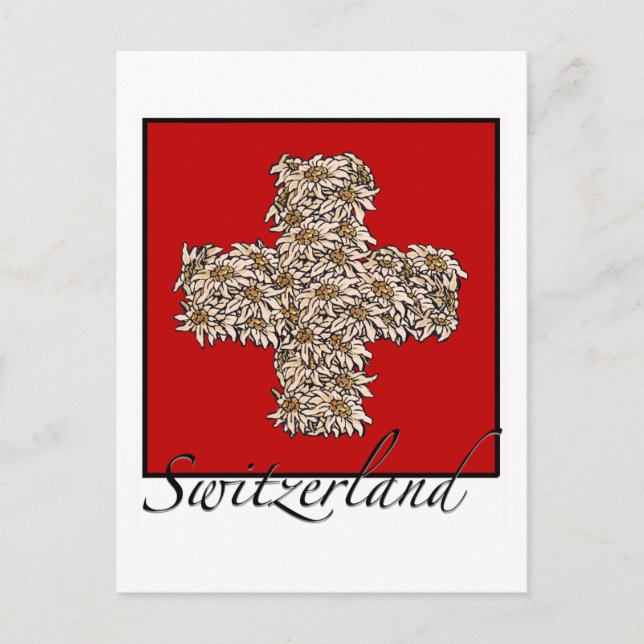 Swiss Edelweiss Cross Postcard (Front)