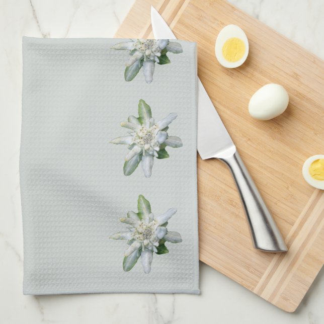 Swiss Edelweiss famous alpine flower Tea Towel (Quarter Fold)