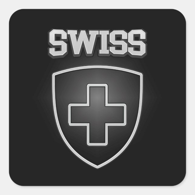 Swiss Emblem Square Sticker (Front)