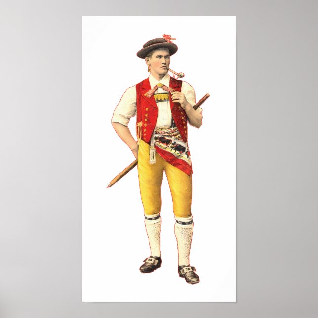 Swiss Farmer from Appenzell Innerrhoden in Costume Poster (Front)