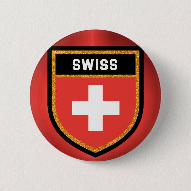 Swiss Flag 6 Cm Round Badge (Front)
