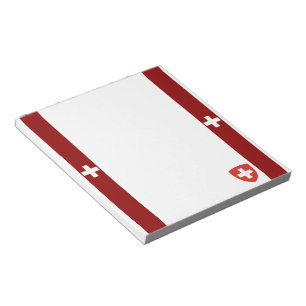 Swiss flag and coat of arms notepad