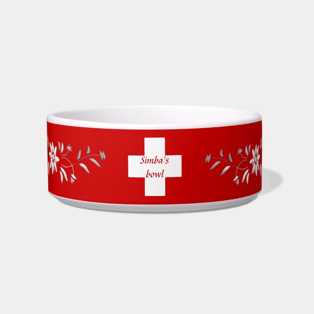 Swiss flag and edelweiss bowl (Front)