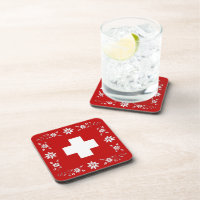 Swiss flag and edelweiss
