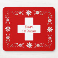 Swiss flag and edelweiss