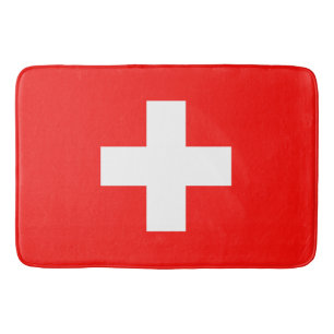 Swiss flag bath mat