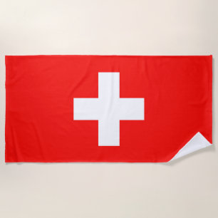 Swiss flag beach towel