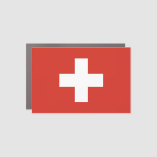 Swiss flag car magnet