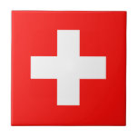 Swiss flag ceramic tile<br><div class="desc">Flag of Switzerland: "Unus pro omnibus,  omnes pro uno" → One for all,  all for one!</div>