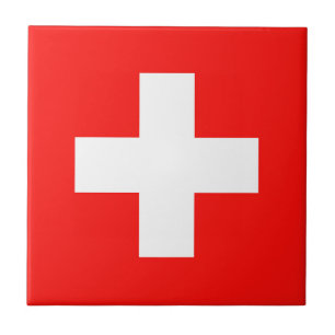 Swiss flag ceramic tile