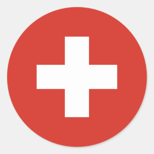 Swiss Flag, Flag of Switzerland Classic Round Sticker