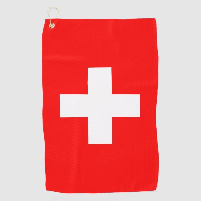 Swiss Flag & golf Switzerland /sports Zurich Golf Towel (Front)