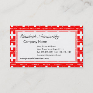 Swiss Flag I Love Switzerland Red and White Business Card