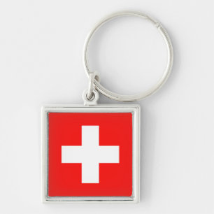 Swiss flag key ring