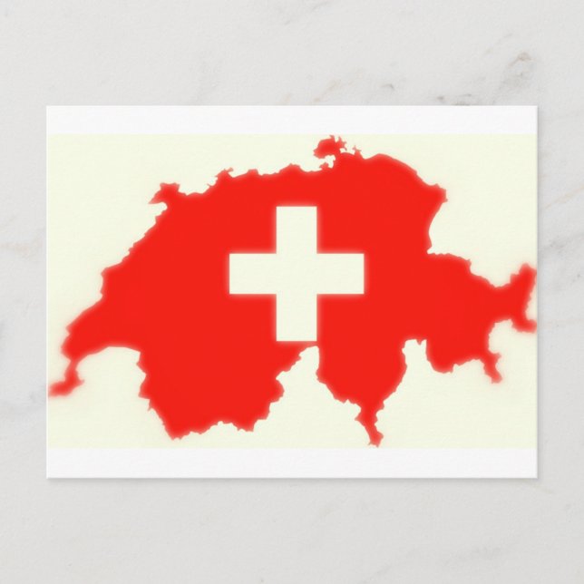 Swiss flag map postcard (Front)