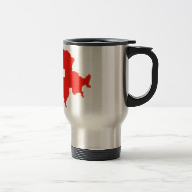 Swiss flag map travel mug (Right)
